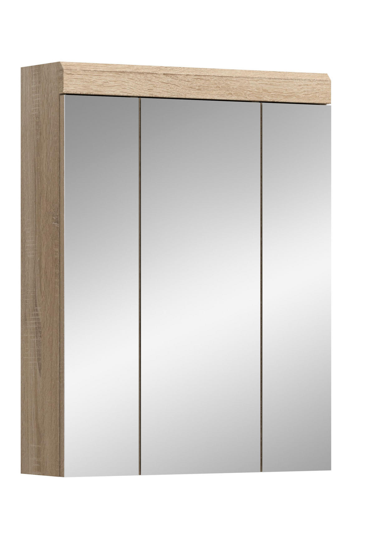 SPIEGELSCHRANK Lambada Bad in Sonoma Eiche hell und Spiegelglas B/H/T: 60x79x18 cm - Sonoma Eiche, Holzwerkstoff (60/79/18cm)
