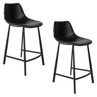 BARHOCKER Franky Rückenlehne 65 cm Schwarz - 2 er Set - Schwarz, Kunststoff (45/91/52cm) - Dutchbone