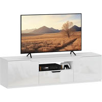 TV Lowboard 160 cm, 2 Türen, 1 Schublade, Weiß - Weiß, Holz (160/43/38cm)