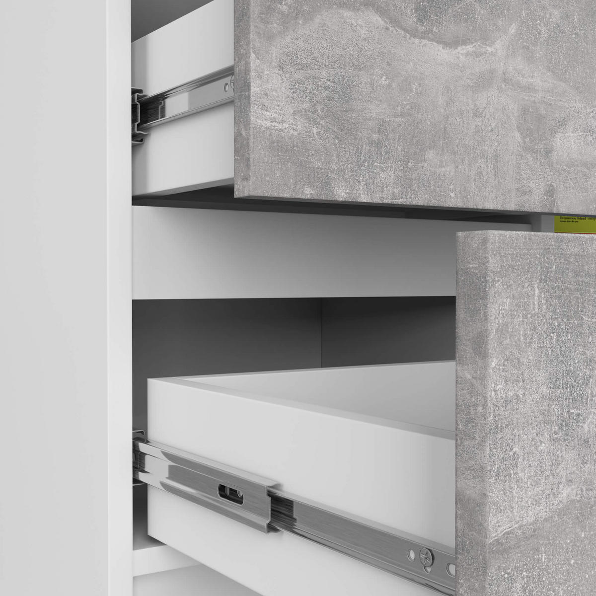 KOMMODE Weiß, Beton 77/80/35 - Weiß, Holzwerkstoff (80/77/35cm) - RAUMHIRSCH FURNITURE