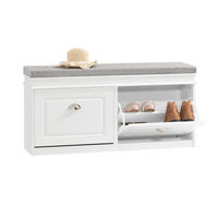 SCHUHBANK Weiß - Weiß, Holzwerkstoff (104/52/24cm) - SoBuy