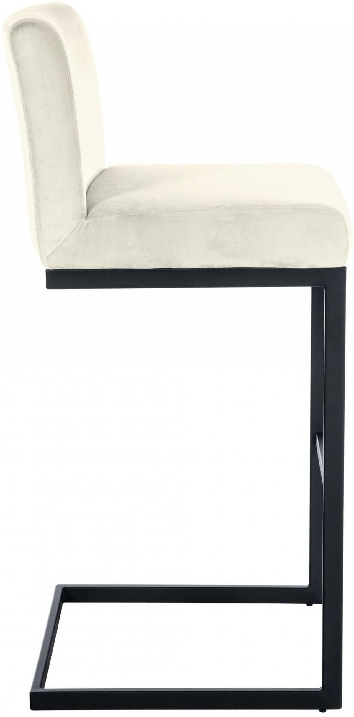 BARHOCKER Samt Creme - Creme/Schwarz, Textil/Metall (43/104/53cm) - CLP