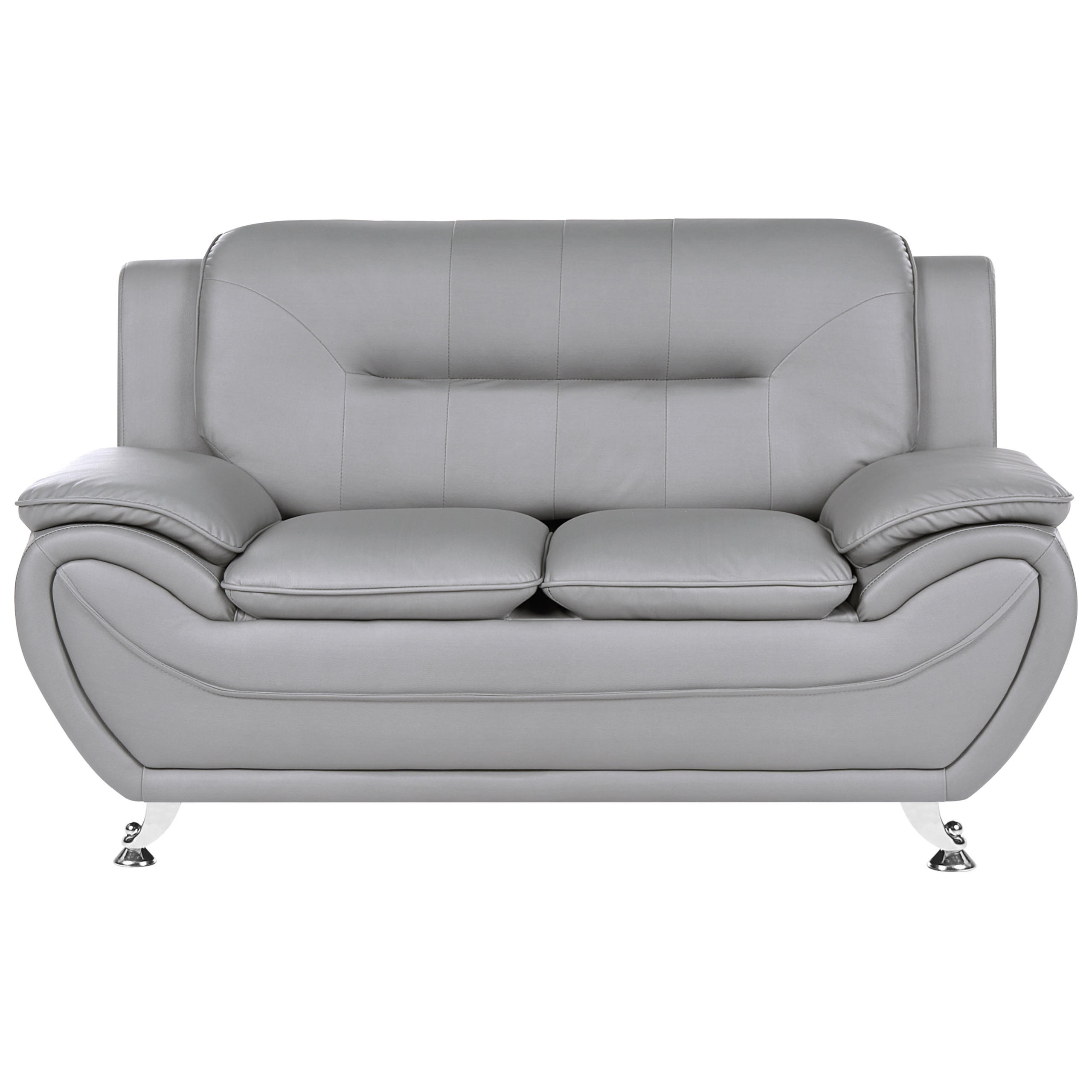 Beliani 2-Sitzer-Sofa Dunkelgrau, Silber 147x86x78 cm