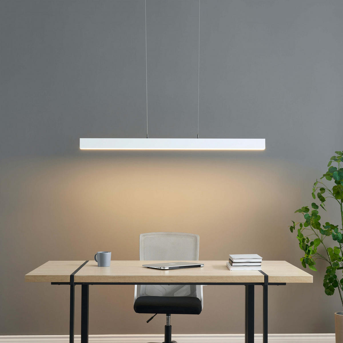 HÄNGELEUCHTE Kenzo, Weiß, 120cm - Weiß, Metall (120/6/6.5cm) - KOSILUM