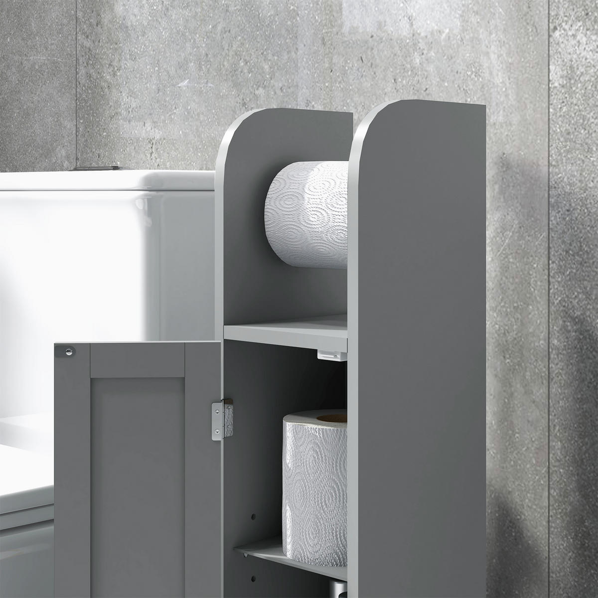 BADEZIMMERSCHRANK Grau 20/20/80 cm - Hellgrau, Kunststoff (20/80/20cm) - PANGIVO