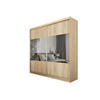 SCHWEBETÜRENSCHRANK AZZURRA 200/216/61 cm 2-türig mit Spiegel Sonoma Eiche - Sonoma Eiche, Holzwerkstoff (200/216/61cm) - MASSENO