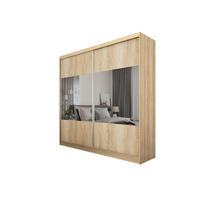 SCHWEBETÜRENSCHRANK AZZURRA 200/216/61 cm 2-türig mit Spiegel Sonoma Eiche - Sonoma Eiche, Holzwerkstoff (200/216/61cm) - MASSENO