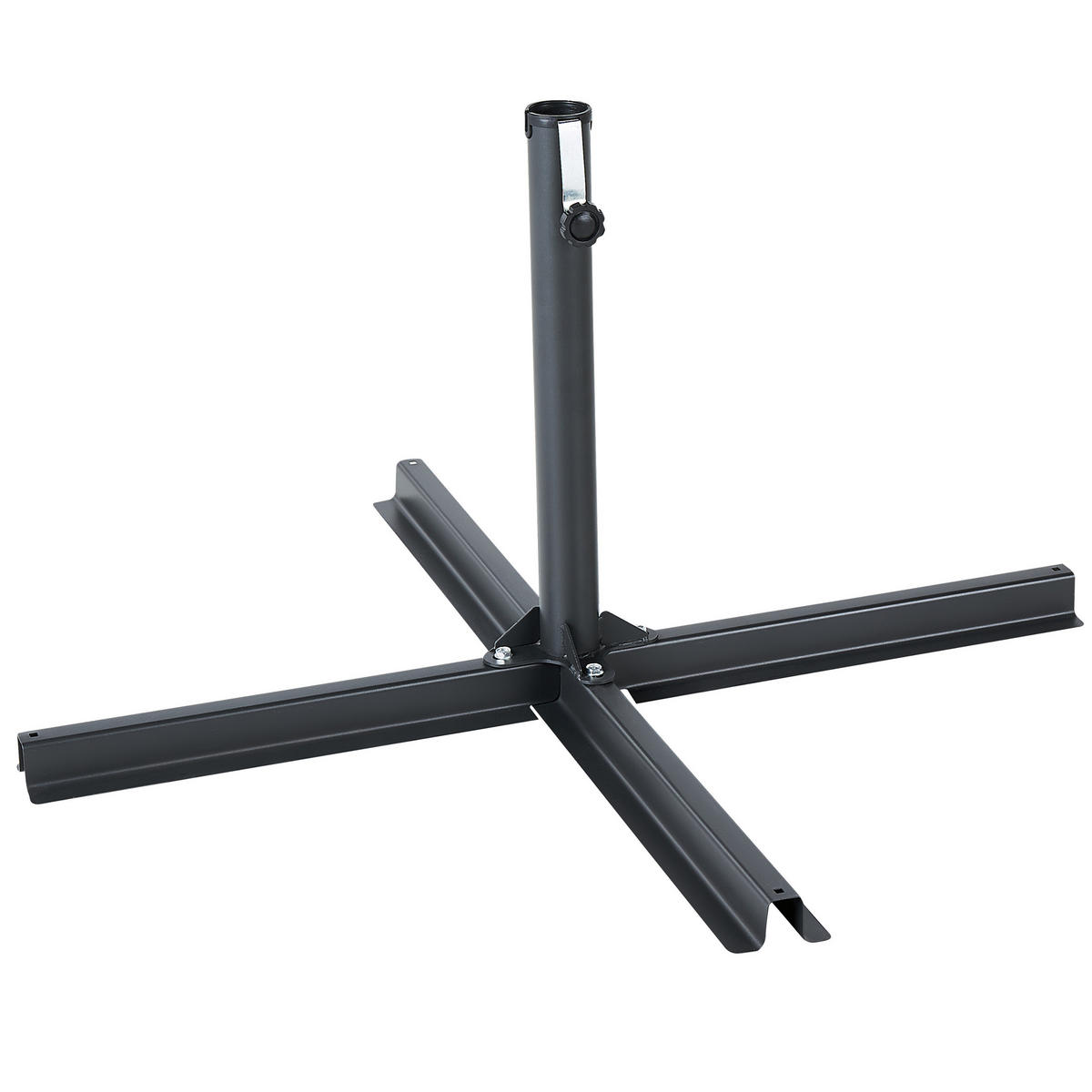 SONNENSCHIRMSTÄNDER schwarz Kreuzfuß 100/100 cm Vicchio - Schwarz, Metall (100/100cm) - Beliani