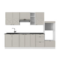 KÜCHENZEILE Fame-Line GrauBeige/Weiß 280 cm, AP Anthrazit - Weiß/Grau, Holzwerkstoff (280/81.6/60cm) - Vicco