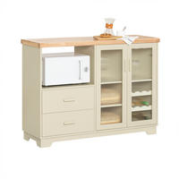KÜCHENSCHRANK Beige - Beige, Glas/Holz (120/90/40cm) - SoBuy