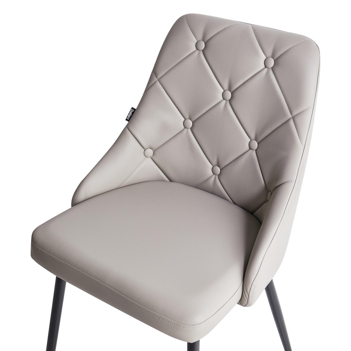 ESSZIMMERSTUHL 2er-Set Kunstleder Grau Valerie - Grau, Textil/Metall (49/81/59cm) - Beliani