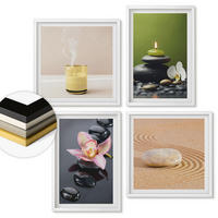 WANDBILDER 4er-Set - 50x50 cm & 40x60 cm Weißer Rahmen - Entspannende Zen-Steine für inneren Frieden - Weiß, Kunststoff (50/50cm) - ArtPrintCave
