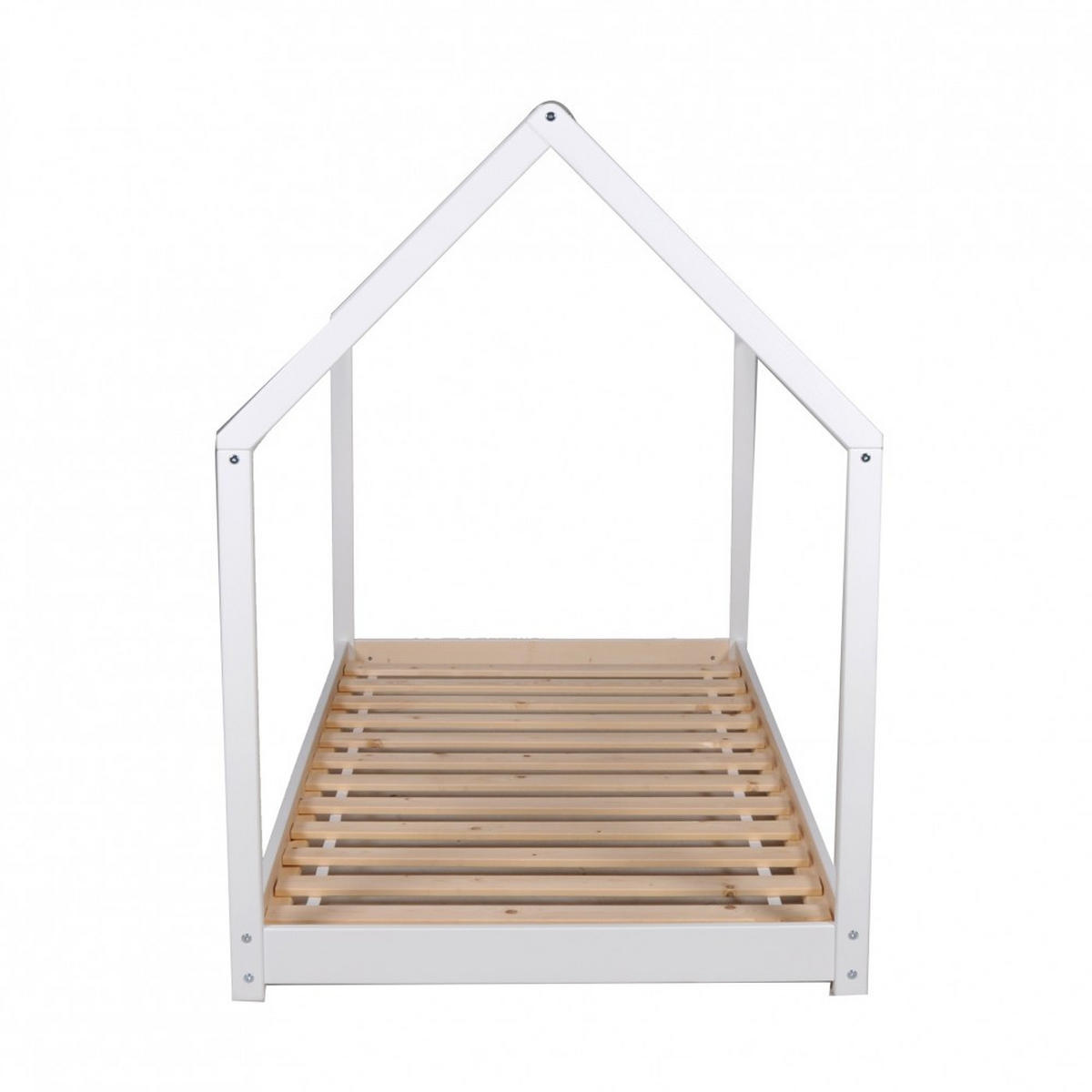 HAUSBETT PANDA mit Lattenrost / Kinderbett 90x200 cm - Weiß - Weiß, Holz (90/200cm) - Weber Industries