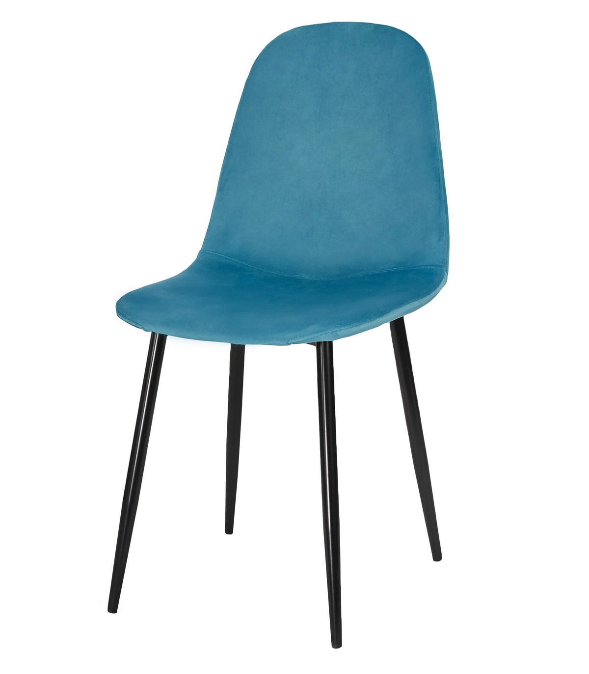 ESSZIMMERSTUHL Caya (4er-Set) - Blau/Schwarz, Textil/Metall (45/88/51cm) - Home Collective