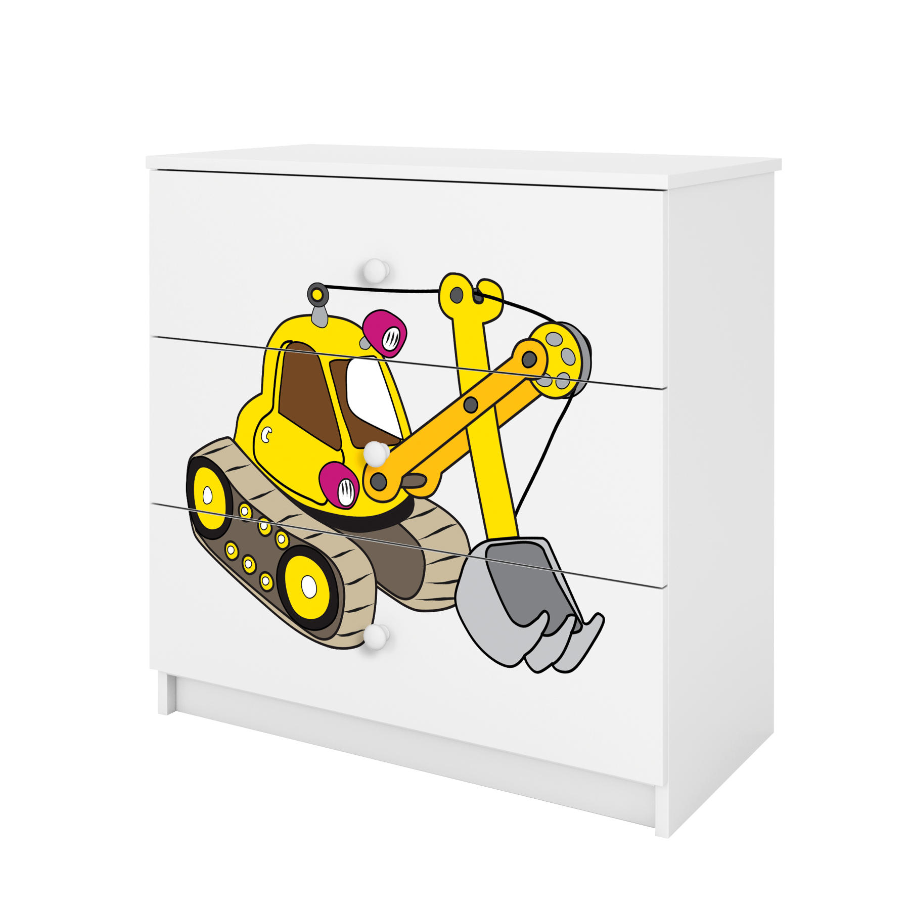 KOMMODE Babydreams Excavator 81/81/41 - Weiß, Holzwerkstoff (81/81/41cm) - RAUMHIRSCH FURNITURE