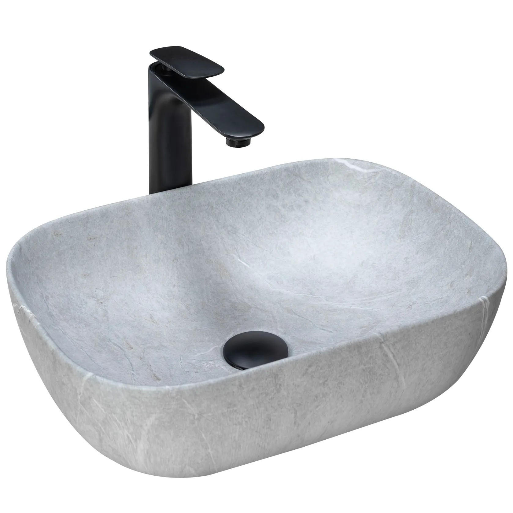 AUFSATZWASCHBECKEN Rea Livia Grey - Grau, Keramik (33.5/13.5/46.5cm) - REA