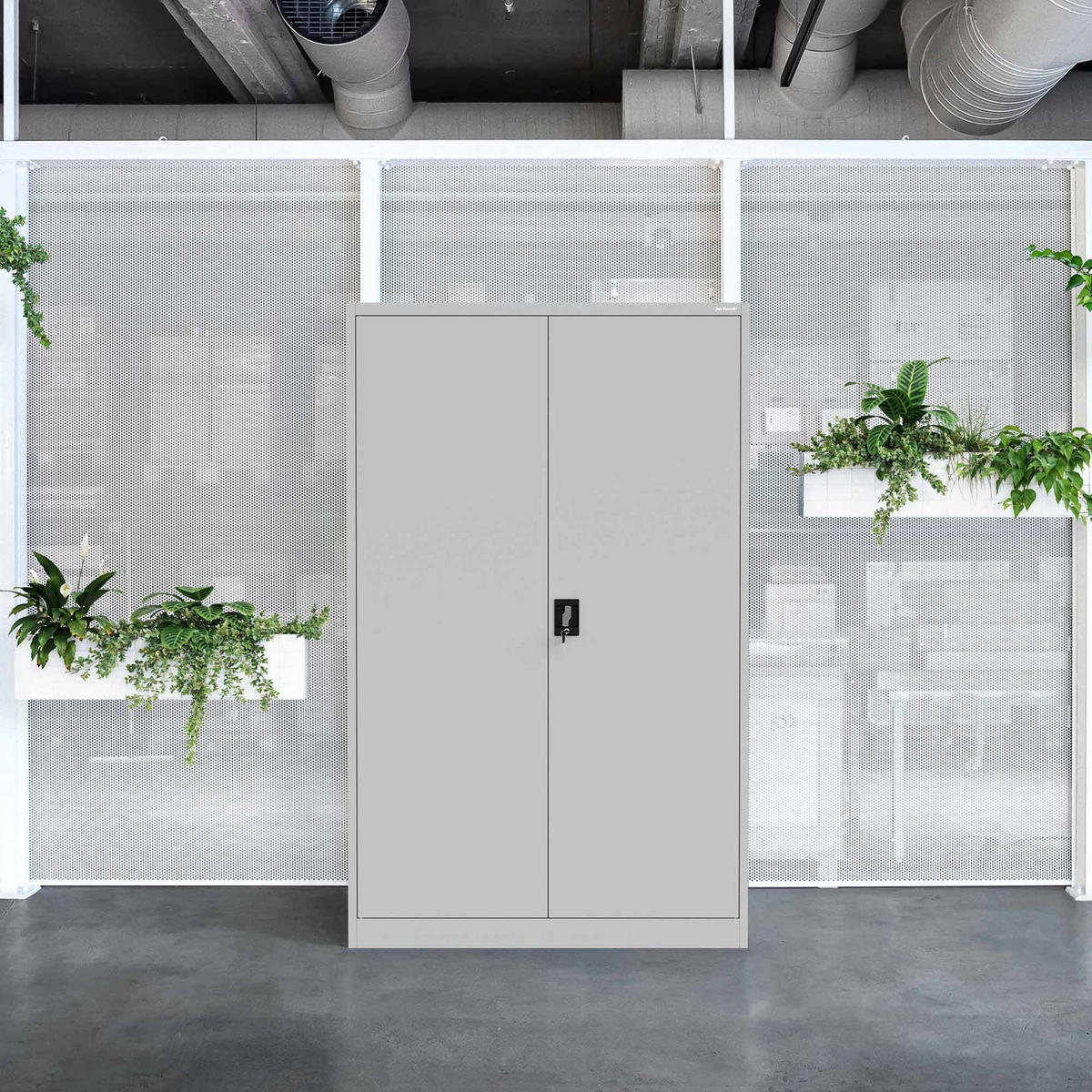 AKTENSCHRANK JAN II - Grau, Metall (115/185/40cm) - Jan Nowak