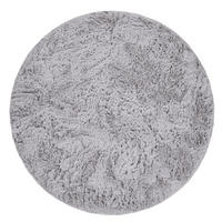 TEPPICH Hochflor Shaggy waschbar Unifarben Schlafzimmer schmutzabweisend Hellgrau Rund 80D - Grau, Textil (80/80cm) - KADIMA DESIGN