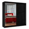 SCHWEBETÜRENSCHRANK Basti I - 200 cm - Schwarz, Holzwerkstoff/Metall (200/215/58cm) - Sofnet