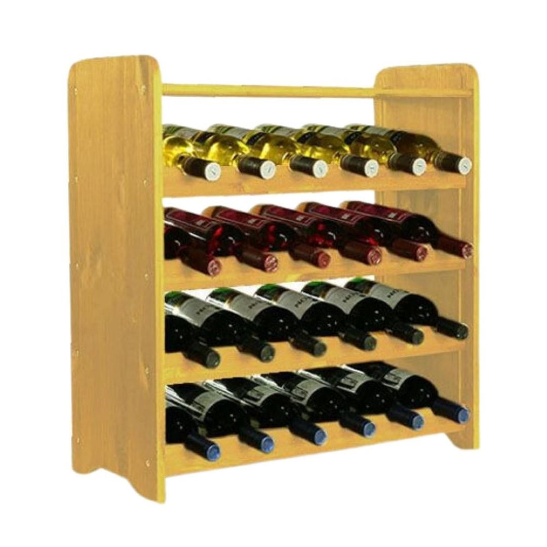 WEINREGAL Pinotwine C 61,6x63,2x26,5 cm 24 Flaschen Massives Kiefernholz Rotbraun Geölt - Rotbraun, Holz (63.2/61.6/26.5cm) - PROREGAL