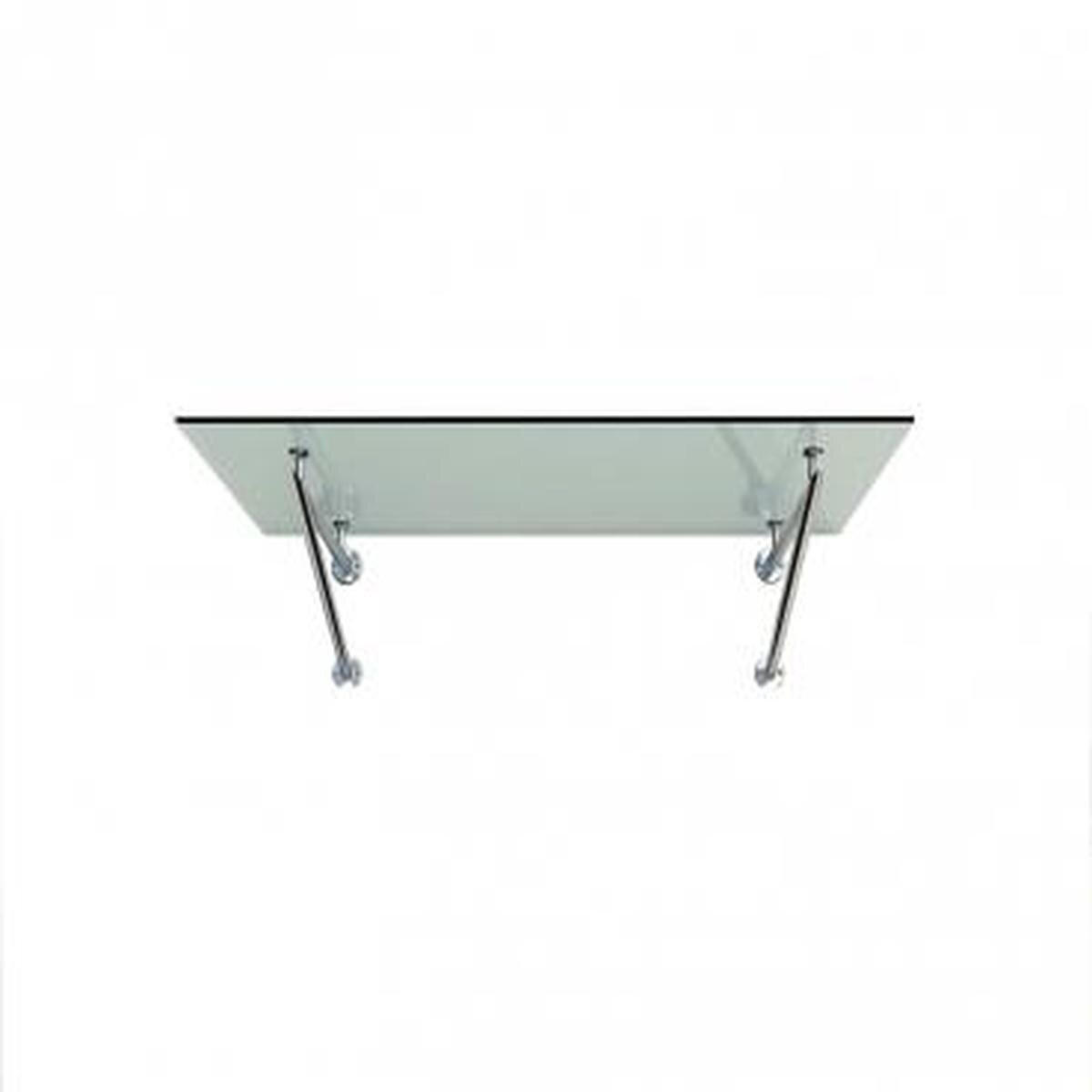 GLASVORDACH 130x90 cm Sicherheitsglas Edelstahl Klarglas V-Silber - Transparent, Glas (130/1.31/90cm) -  Glaswerk Westfalen