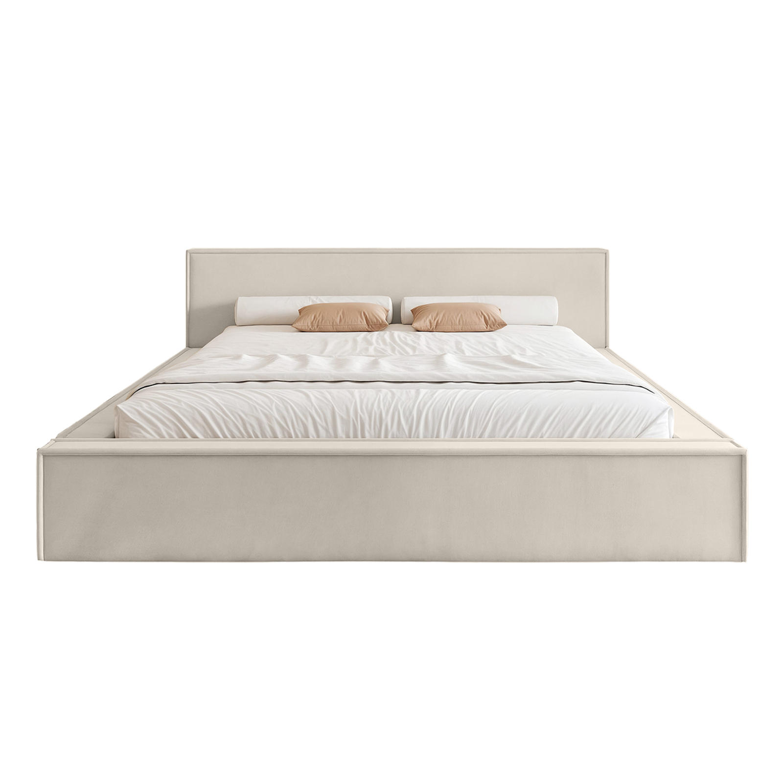 POLSTERBETT Mendocino Classic Low 180x200 cm, Mocca - Greige, Textil (180/200cm) - Fedve