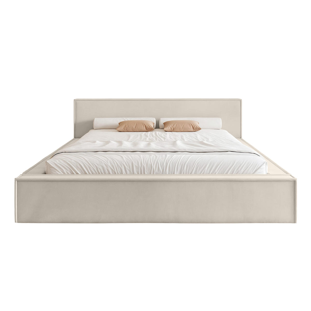 POLSTERBETT Mendocino Classic Low 180x200 cm, Mocca - Greige, Textil (180/200cm) - Fedve