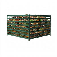 KOMPOST Grön galvaniserat stål 120 cm - Grön, Metall/Plast (120/90/120cm) - Relaxdays
