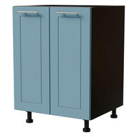 UNTERSCHRANK Bari D11/60 Schwarz / RAL 5024 pastellblau 60 / 50 / 82cm - Blau/Schwarz, Holz/Holzwerkstoff (60/82/50cm) - Feldmann-Wohnen