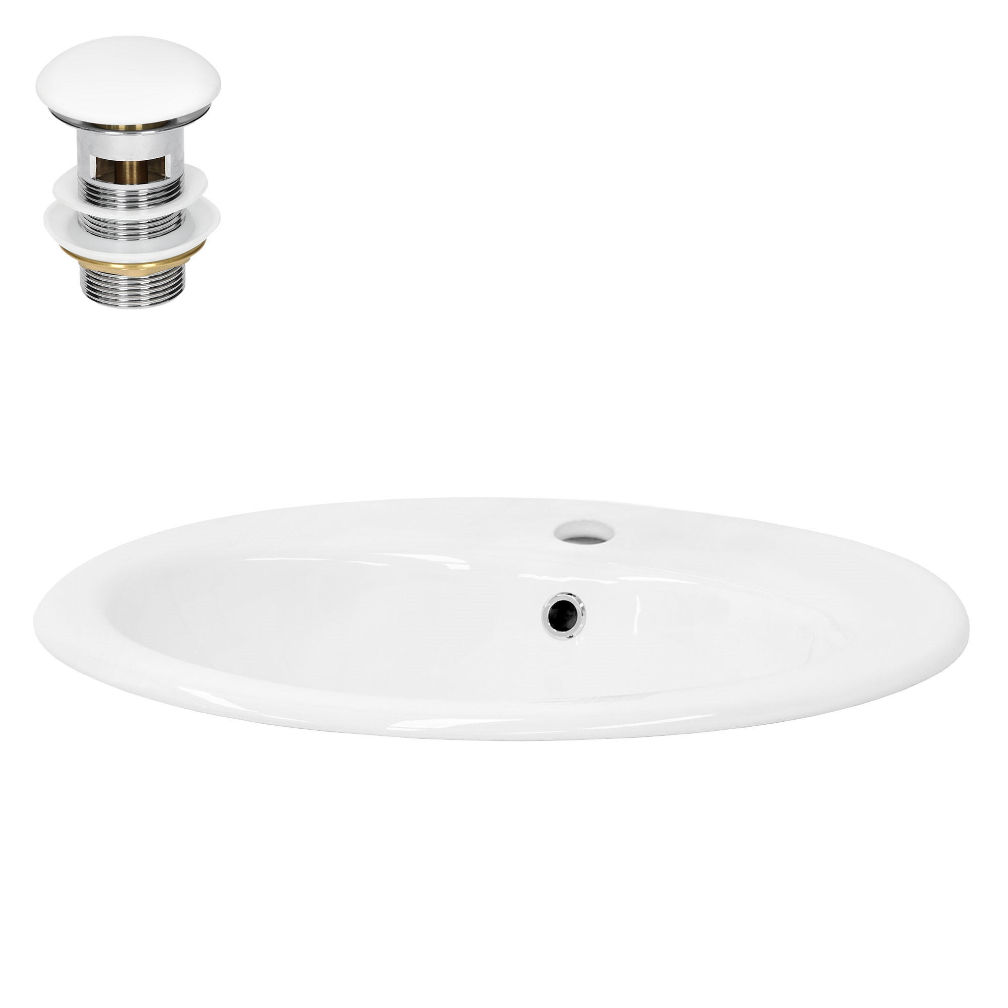 LuxeBath UMYVADLO bílé 57x19,5x48,5 cm s odtokovou sadou