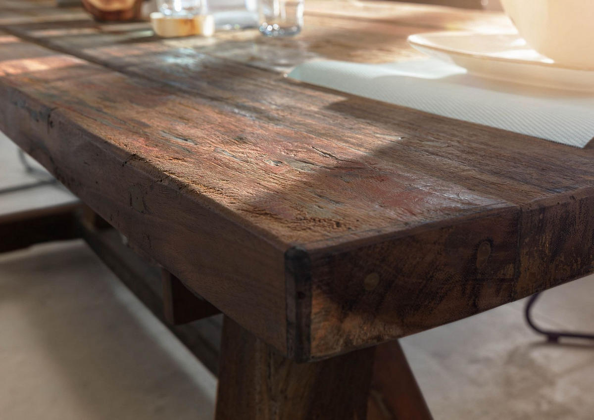 ESSTISCH Altholz 190x100x78 natur unbehandelt BASSANO #111 - Naturfarben, Holz (190/100/78cm) - Massivmoebel24