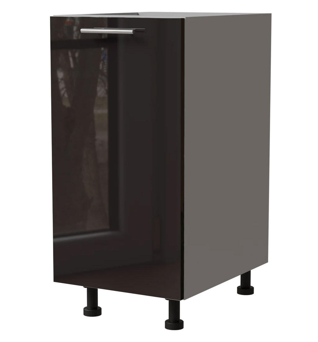 KÜCHENUNTERSCHRANK Essen D1D/40 Schwarz Hochglanz / Grau Matt 40 / 50 / 82cm - Schwarz Hochglanz/Schwarz, Holz/Holzwerkstoff (40/82/50cm) - Feldmann-Wohnen