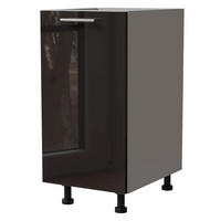 KÜCHENUNTERSCHRANK Essen D1D/40 Schwarz Hochglanz / Grau Matt 40 / 50 / 82cm - Schwarz Hochglanz/Schwarz, Holz/Holzwerkstoff (40/82/50cm) - Feldmann-Wohnen