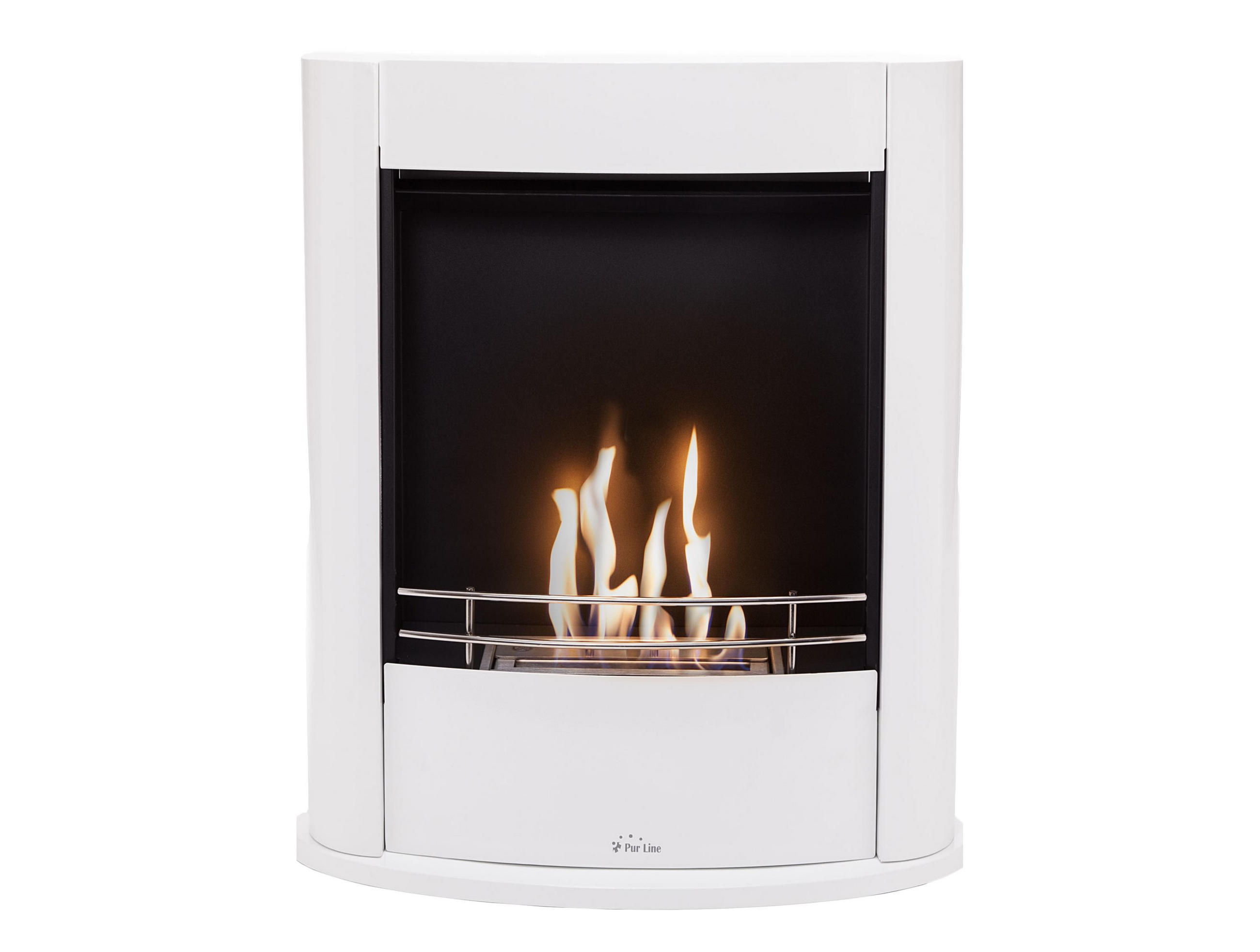 BIOETHANOL-KAMIN Weiß Bodenmodell inklusive 1 L Brennblock - Weiß, Metall (70/76/26cm) - Purline