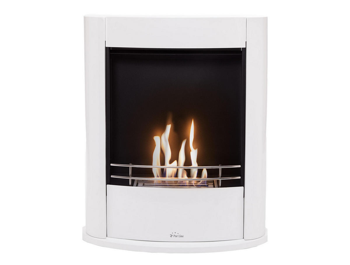 BIOETHANOL-KAMIN Weiß Bodenmodell inklusive 1 L Brennblock - Weiß, Metall (70/76/26cm) - Purline