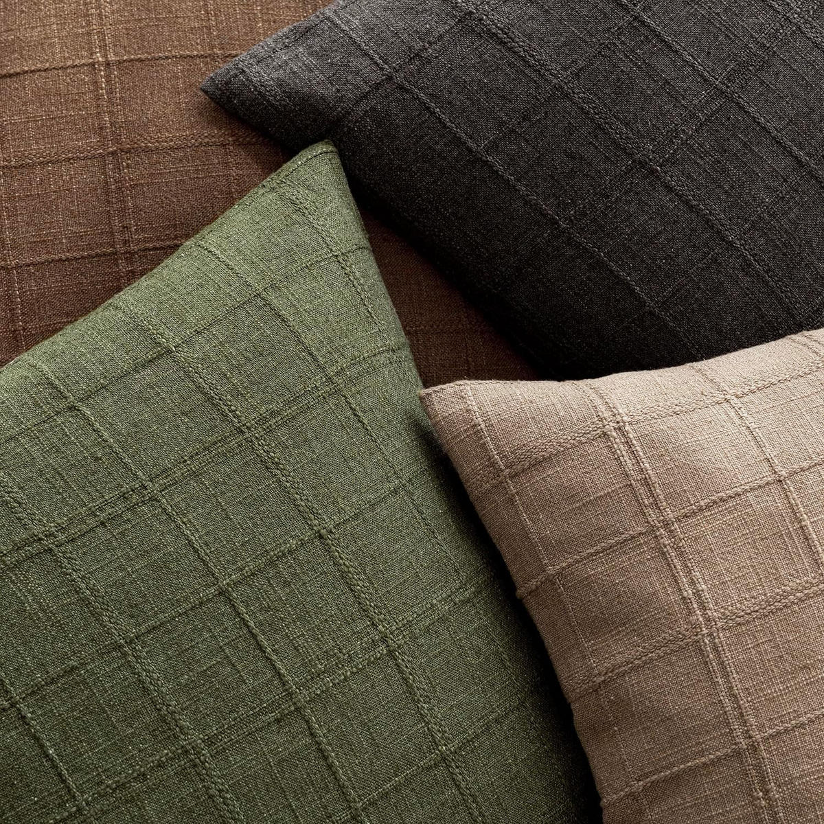 KISSENBEZUG – Füllung nicht enthalten – dunkelgrün – 45 x 45 cm – 2er-Set - Weiß, Textil (45/45cm)