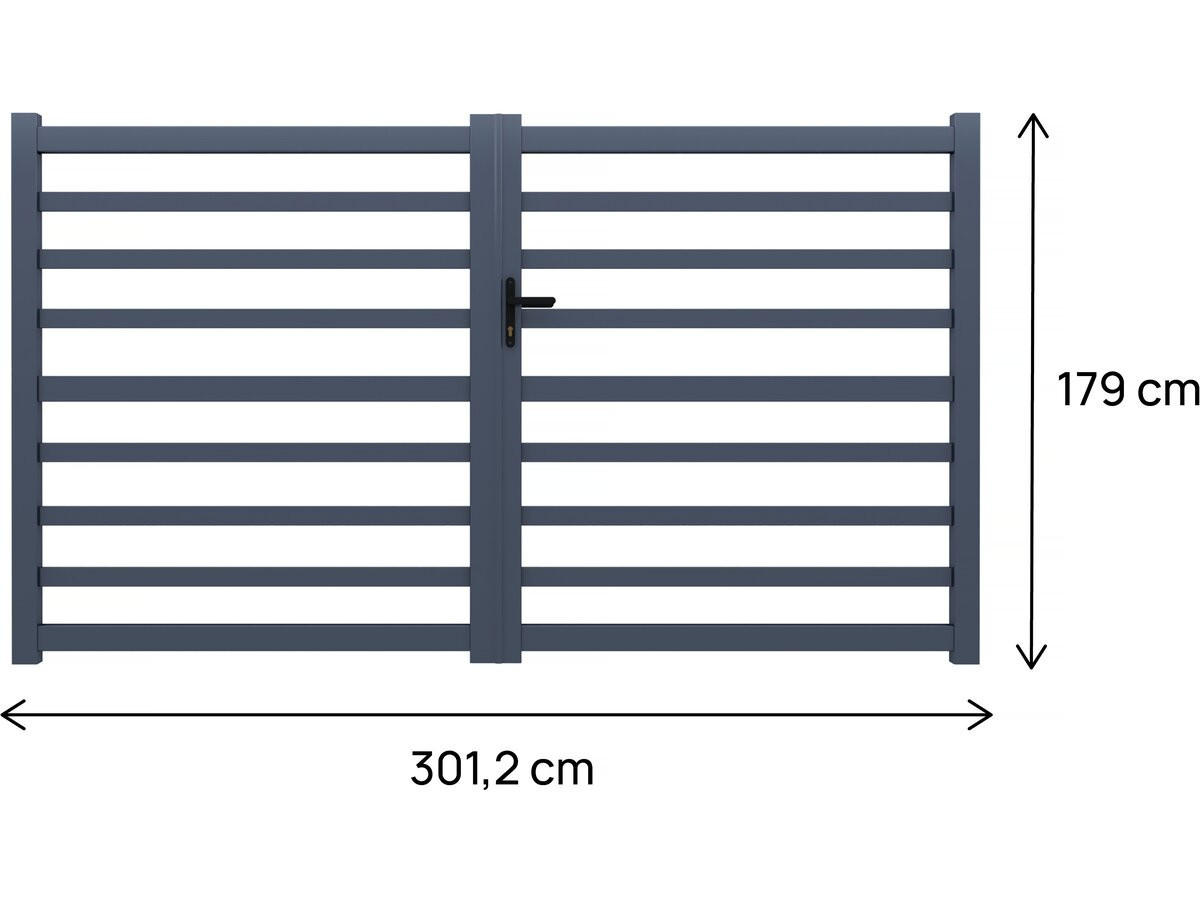 TOR martin Grau - Grau, Metall (300/180/180cm) - Habitat Garten