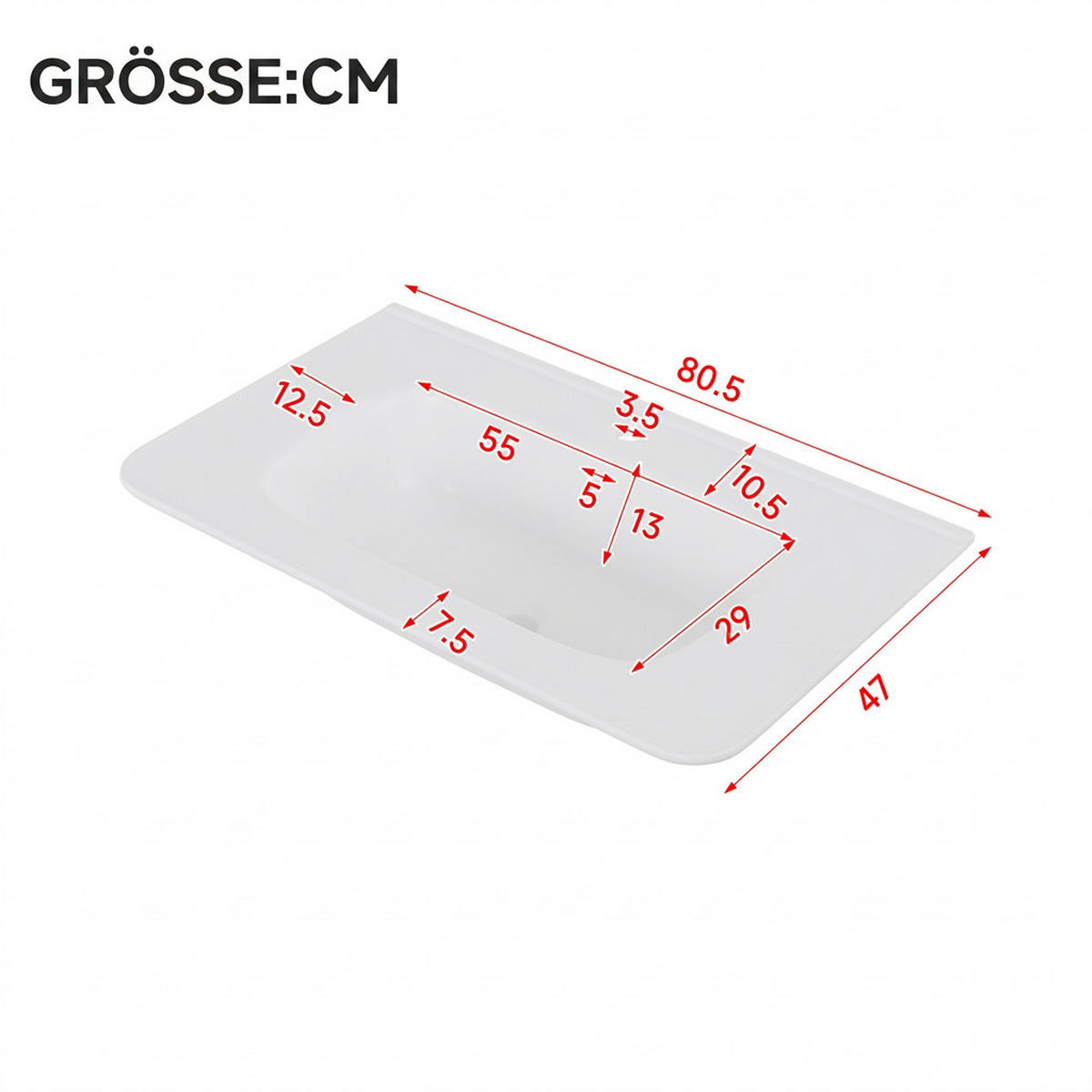 WASCHTISCHKOMBI 80.5/47.5/51 cm Grün mit LED und 3 Schubladen, ohne Wasserhahn - Grün, Holz/Holzwerkstoff (47.05/51/80.5cm) - Oxeza