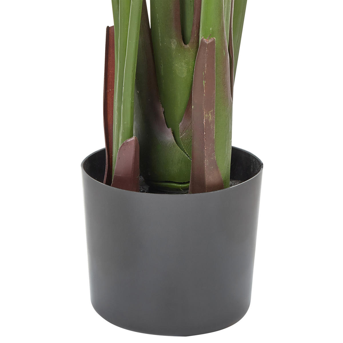 KUNSTPFLANZE im Blumentopf 187 cm Grün/Schwarz Banana Tree - Schwarz/Grün, Kunststoff (187cm) - Beliani