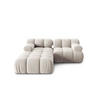 MODULARES-SOFA Bellis aus Samt leichtes beige 3 Sitzplätze - Creme, Textil (188/63/188cm) - Micadoni