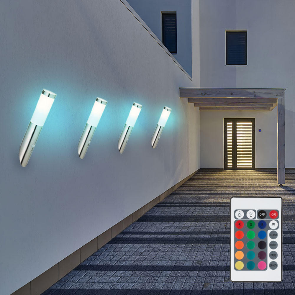 LED AUSSEN-WANDLEUCHTE Edelstahl Silber - Silberfarben, Metall (7.6/40/7.6cm)
