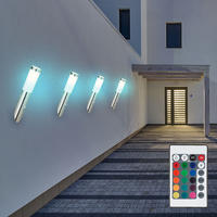 LED AUSSEN-WANDLEUCHTE Edelstahl Silber - Silberfarben, Metall (7.6/40/7.6cm)