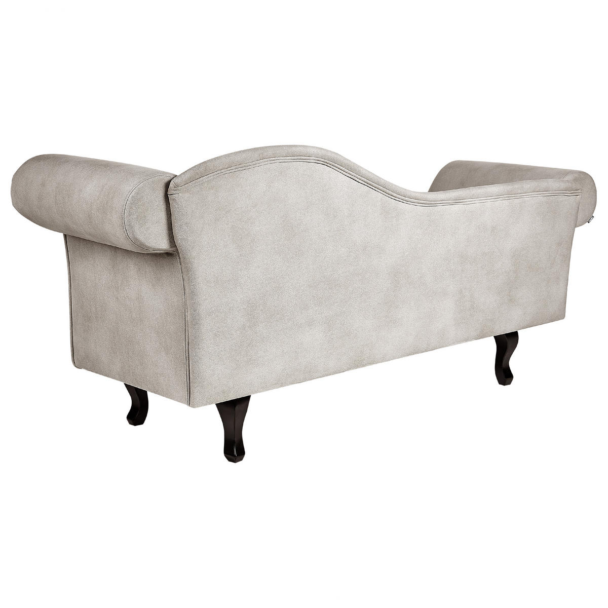 CHAISELONGUE Samtstoff taupe rechts Lattes - Beige/Dunkelbraun, Textil (192/81/59cm) - Beliani