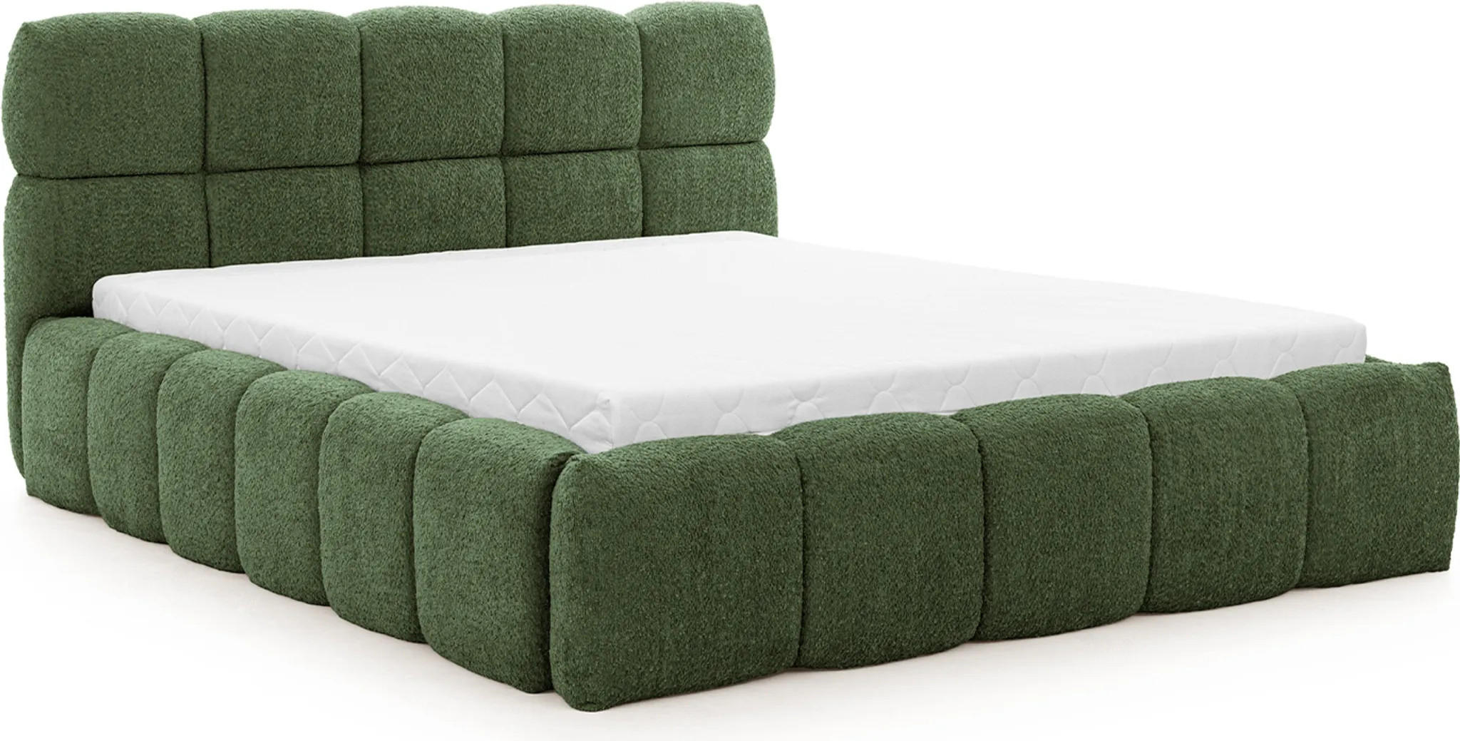 POLSTERBETT Salerno - Grün, Textil (120/200cm) - Meblini