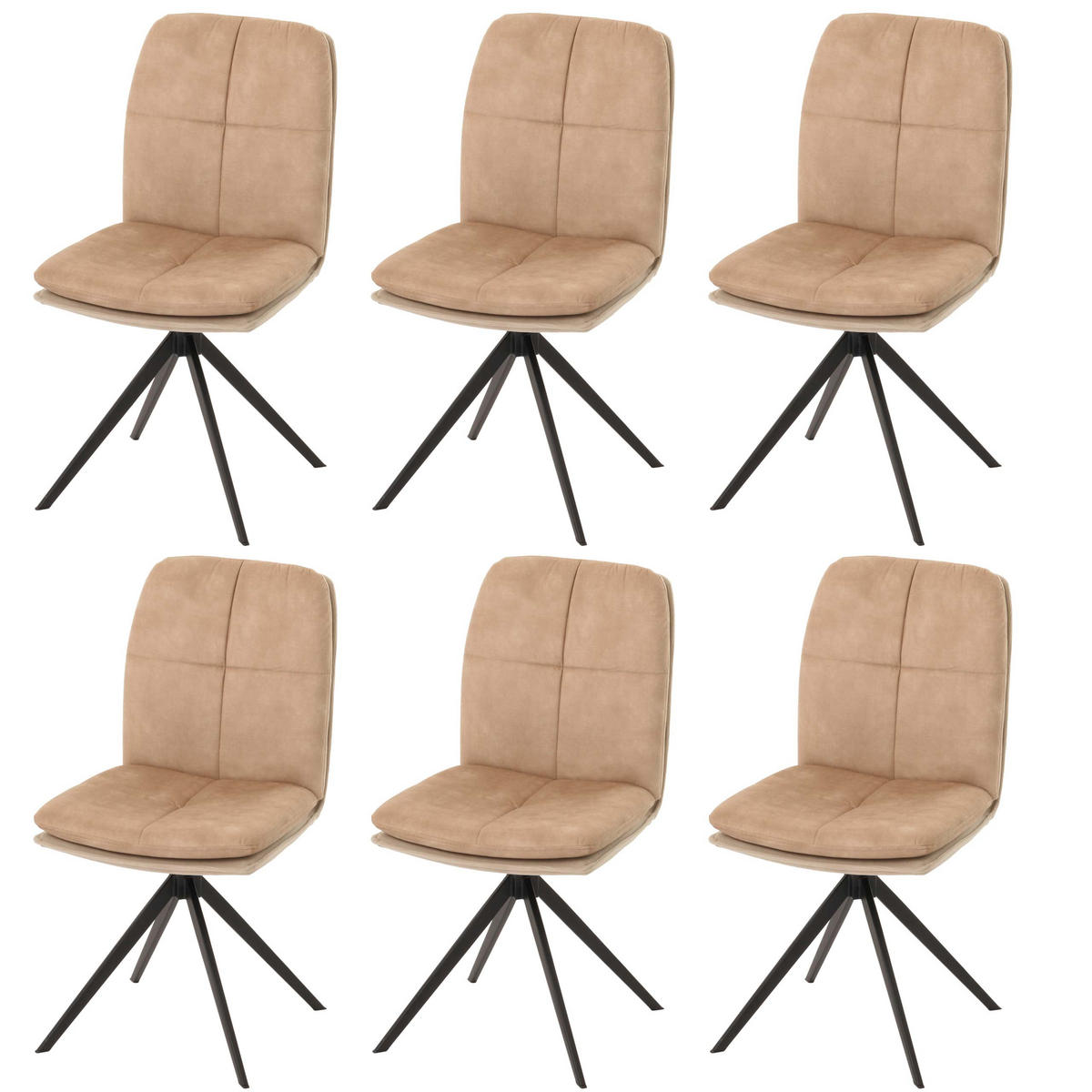 ESSZIMMERSTUHL Beige 6er-Set - Beige, Textil (47/90/56cm) - MCW