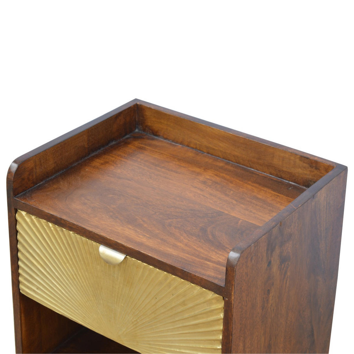 NACHTTISCH aus Massivholz - Messingfarben/Braun, Holz/Metall (45/58/35cm) - Artisan Furniture