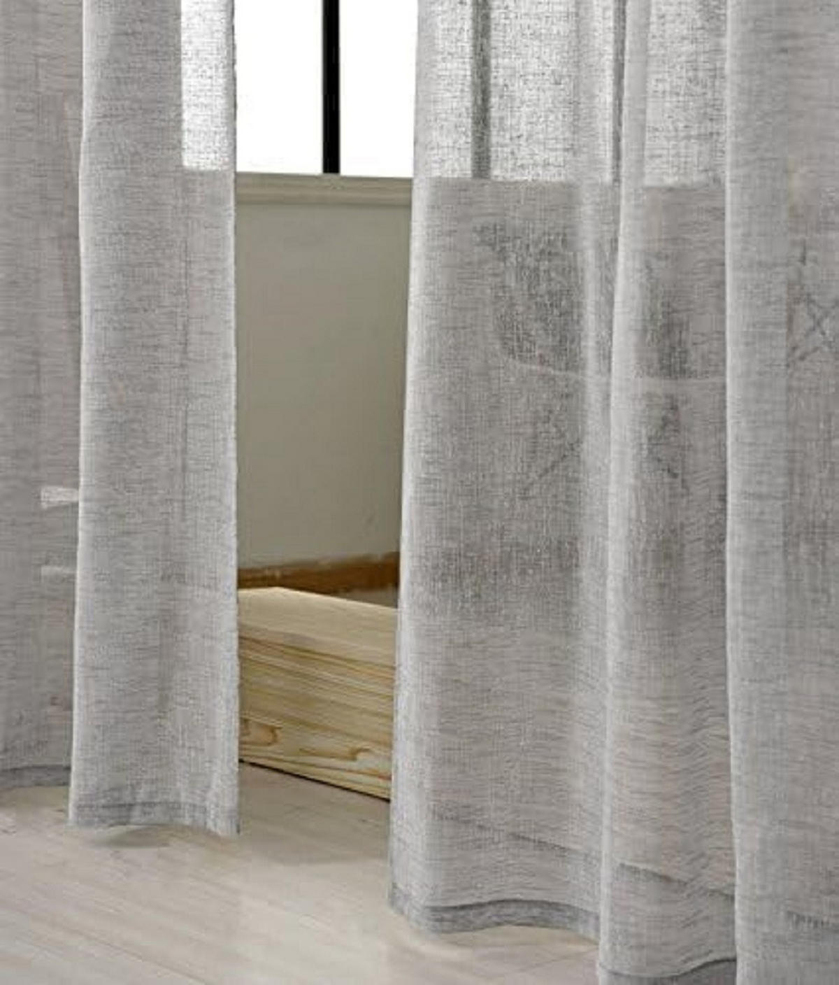 GARDINEN Leinenoptik 140 x 175 cm Hellgrau 1 Stück - Hellgrau, Kunststoff (140/175cm) - Woltu