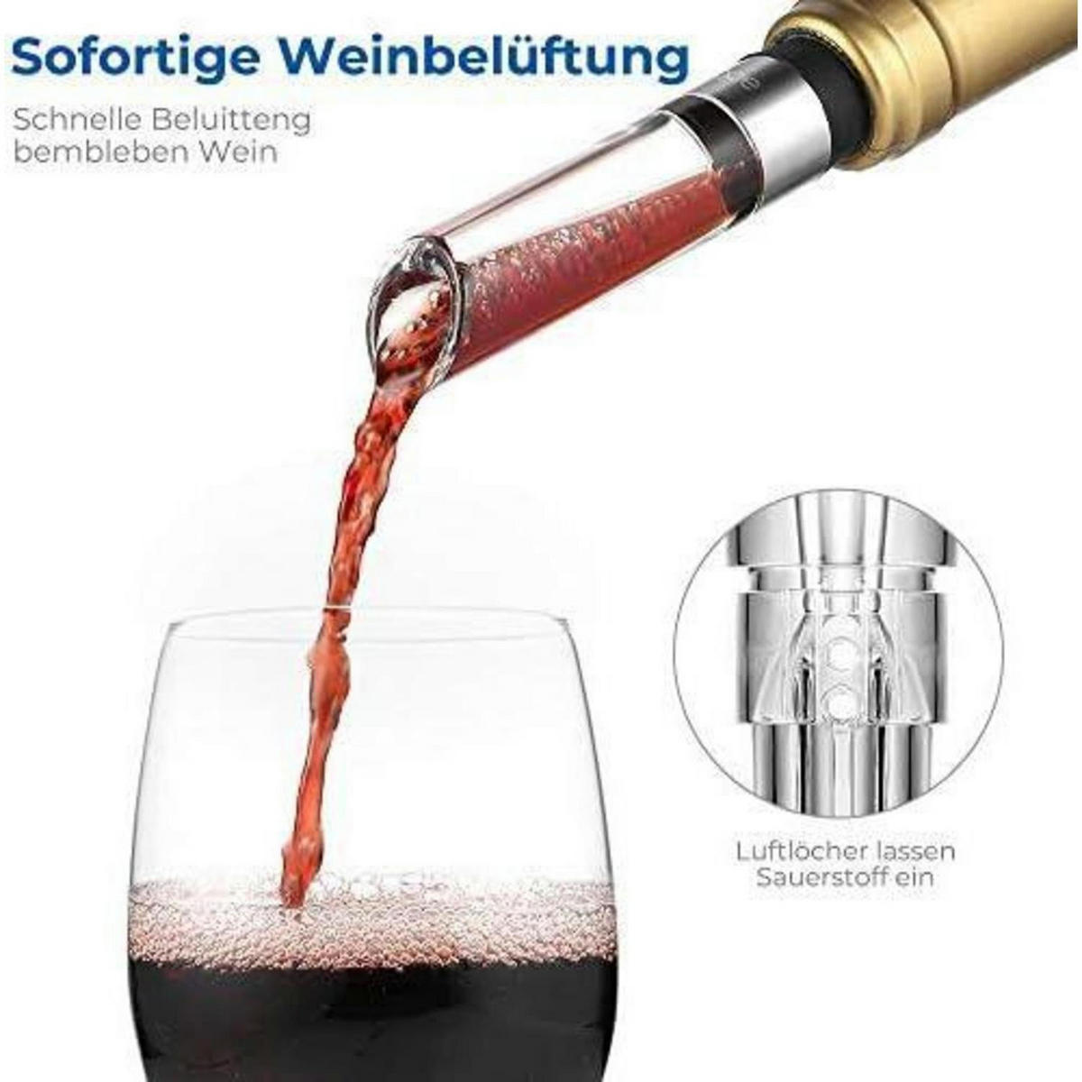 WEINDEKANTER Tropffrei Schnellbelüftung AS-Material - Transparent, Kunststoff (5.6/17.4cm)