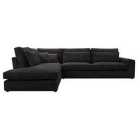 ECKSOFA COMFORTO STANDARD CORD Links 314 x 224 cm - Schwarz, Textil (224/314cm) - AN-Moebel 4u