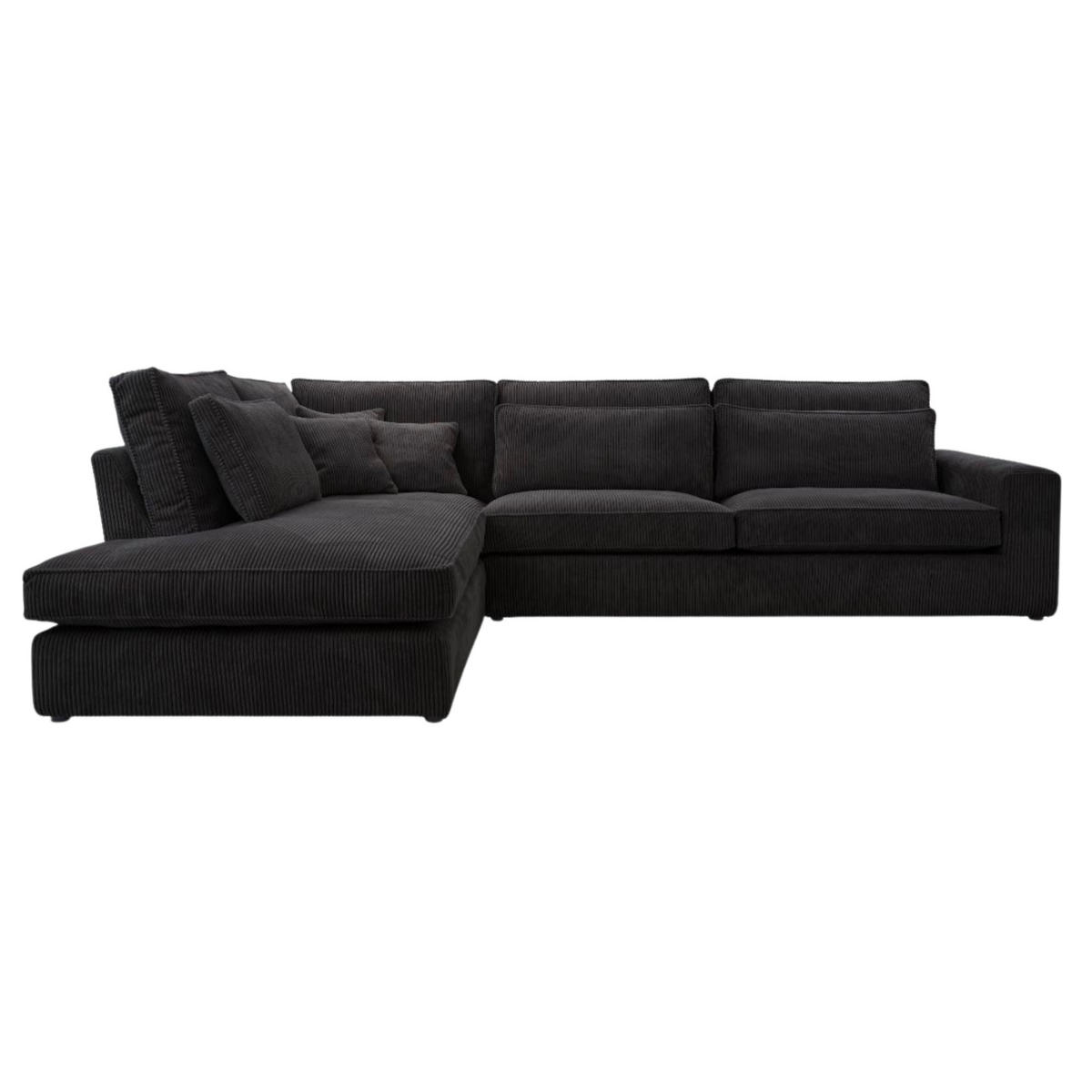 ECKSOFA COMFORTO STANDARD CORD Links 314 x 224 cm - Schwarz, Textil (224/314cm) - AN-Moebel 4u